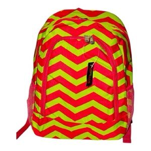 Cute green and hot pink chevron pattern full size Backpack school work bag